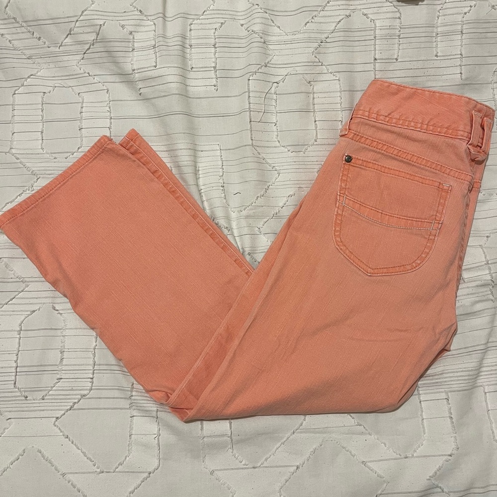 Coral Low Rise Cropped Pants